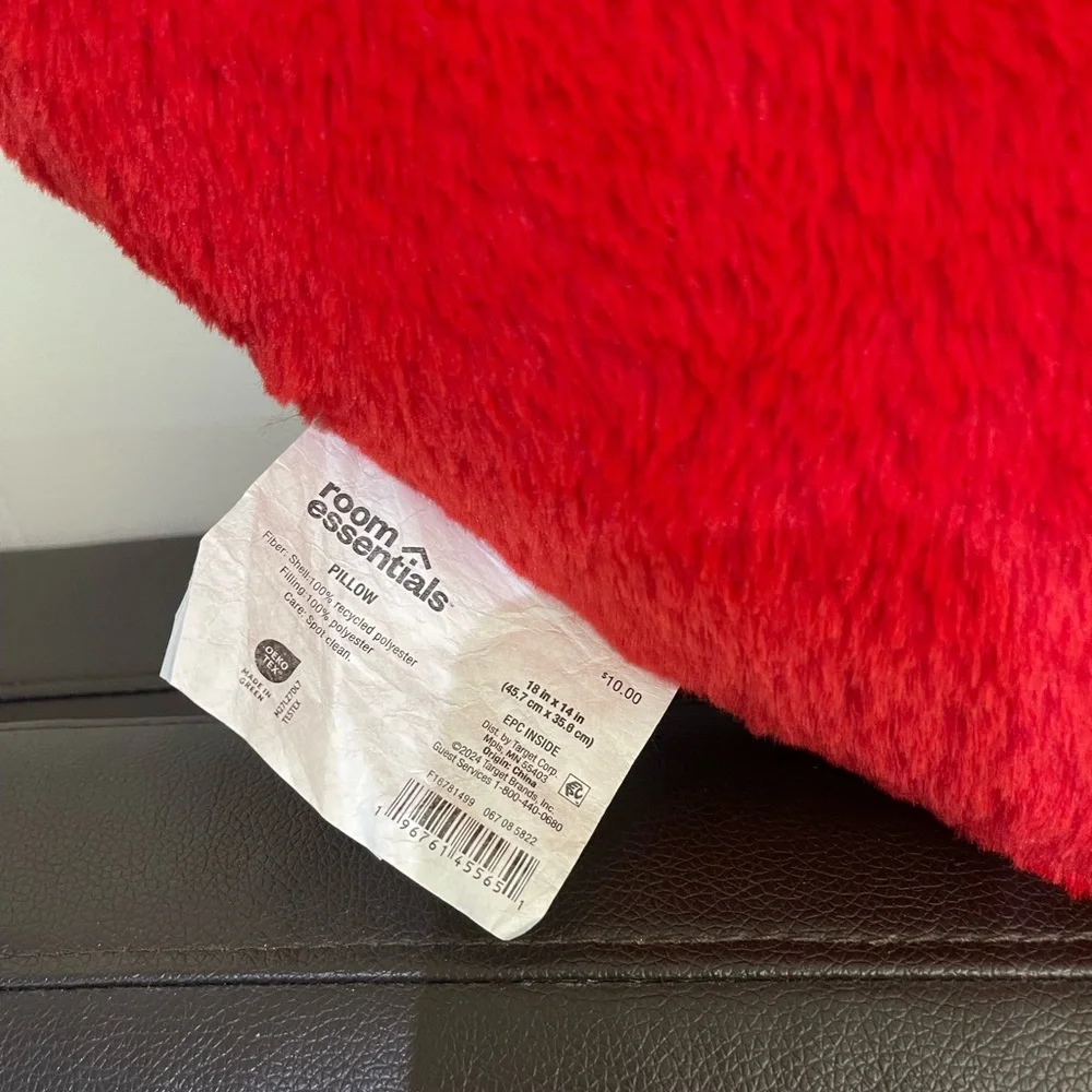 Room Essentials Red Heart Plush Pillow 18x16 Furry Valentine Decor Target